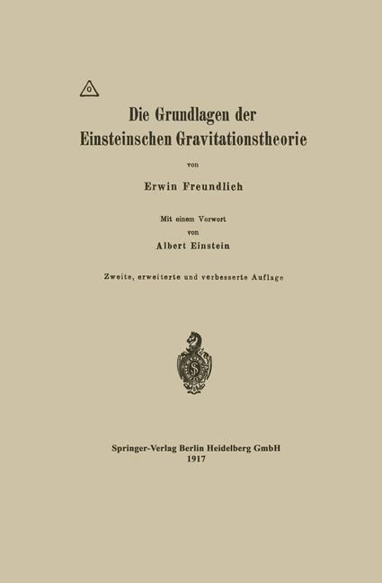 Produktbild: Die Grundlagen der Einsteinschen Gravitationstheorie