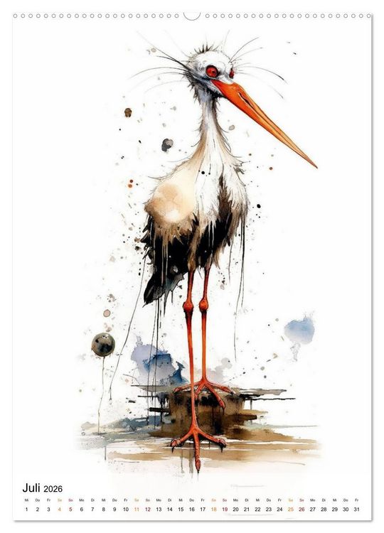 Produktbild: Einzigartig - dieser Storch (hochwertiger Premium Wandkalender 2026 DIN A2 hoch), Kunstdruck in Hochglanz