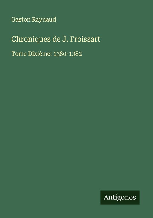 Produktbild: Chroniques de J. Froissart