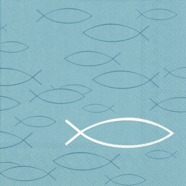 Produktbild: Serviette "Peaceful Fish", 33x33 cm, t&uuml;rkis