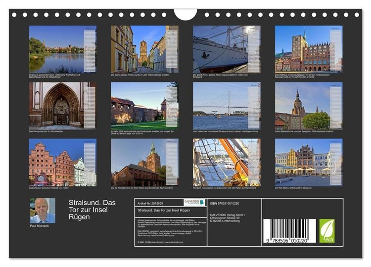 Produktbild: Stralsund. Das Tor zur Insel R&uuml;gen (Wandkalender 2026 DIN A4 quer), CALVENDO Monatskalender