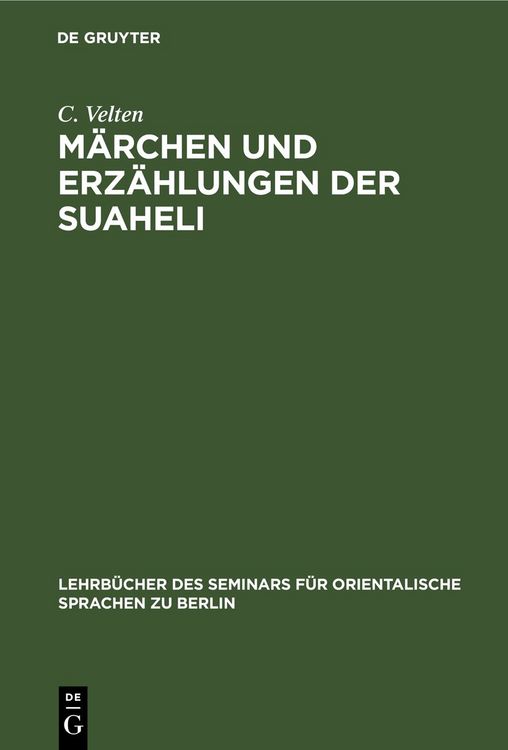Produktbild: M&auml;rchen und Erz&auml;hlungen der Suaheli