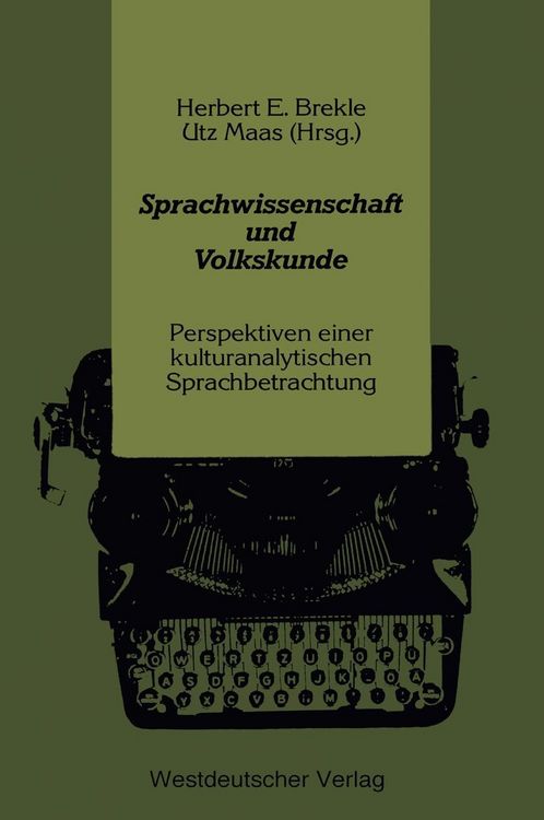 Produktbild: Sprachwissenschaft und Volkskunde