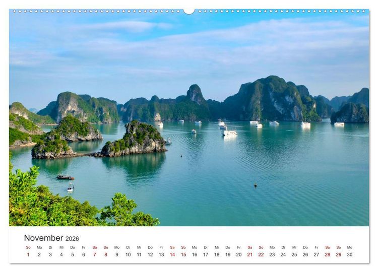 Produktbild: Vietnam - Das Land der Morgenr&ouml;te. (hochwertiger Premium Wandkalender 2026 DIN A2 quer), Kunstdruck in Hochglanz