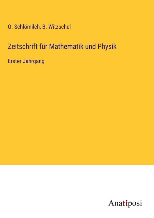 Produktbild: Zeitschrift f&uuml;r Mathematik und Physik