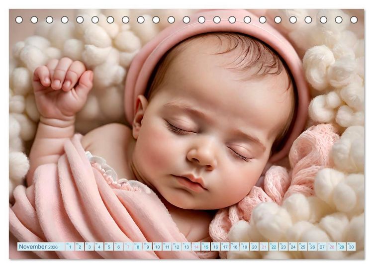 Produktbild: Schlummernde Babys (Tischkalender 2026 DIN A5 quer), CALVENDO Monatskalender