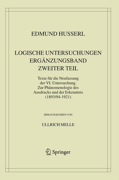 Produktbild: Logische Untersuchungen. Erg&auml;nzungsband. Zweiter Teil.