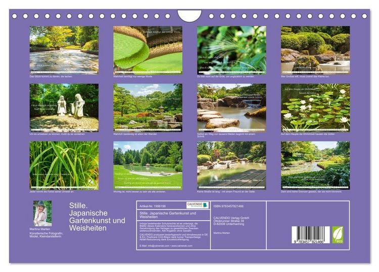 Produktbild: Stille. Japanische Gartenkunst und Weisheiten (Wandkalender 2026 DIN A4 quer), CALVENDO Monatskalender