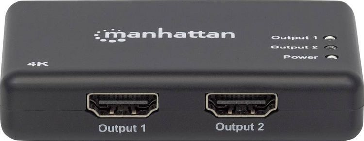 Produktbild: Manhattan 207669 2 Port HDMI-Splitter 4096 x 2160 Pixel Schwarz