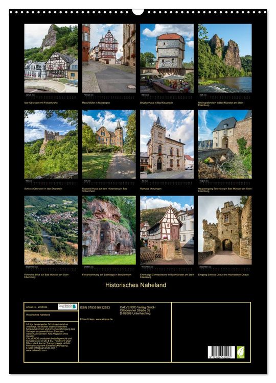 Produktbild: Historisches Naheland (Wandkalender 2026 DIN A2 hoch), CALVENDO Monatskalender