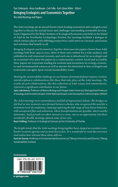 Produktbild: Bringing Ecologists and Economists Together