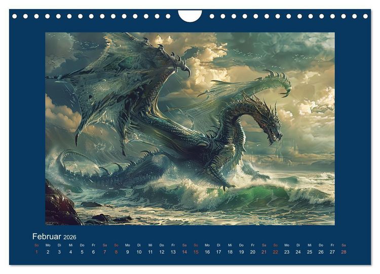 Produktbild: Drachenkrieger (Wandkalender 2026 DIN A4 quer), CALVENDO Monatskalender