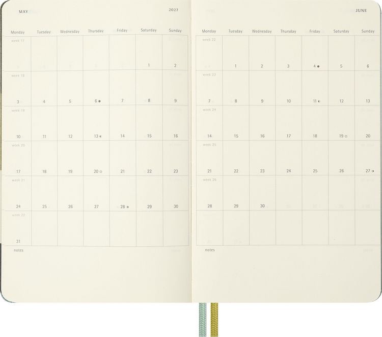 Produktbild: Moleskine 18 Monate Der Herr der Ringe Wochen-Notizkalender 2026/2027, L/A5, 1 Wo = 1 Seite, fester Einband