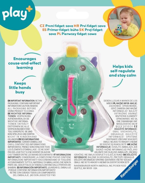 Produktbild: Ravensburger 12034150 Play+ First Fidget Owl &ndash; Fidget Toy Baby, Drehen & Dr&uuml;cken, Klick-Klack-Sound, Sensorik-Spielzeug, Anti-Stress-Spielzeug, Geschenk ab 18 Monaten