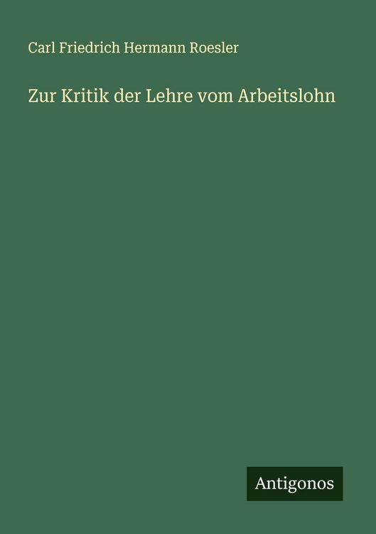 Produktbild: Zur Kritik der Lehre vom Arbeitslohn