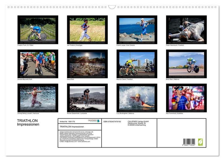 Produktbild: TRIATHLON Impressionen (Wandkalender 2026 DIN A2 quer), CALVENDO Monatskalender