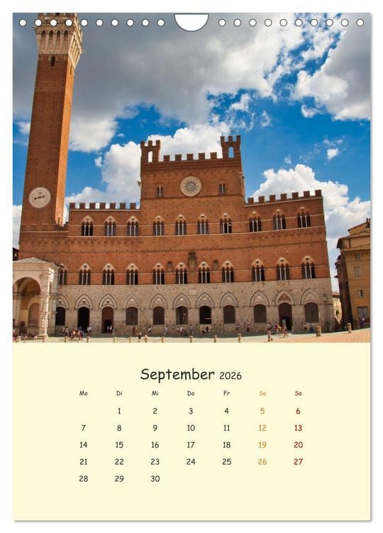 Produktbild: Siena - Impressionen (Wandkalender 2026 DIN A4 hoch), CALVENDO Monatskalender