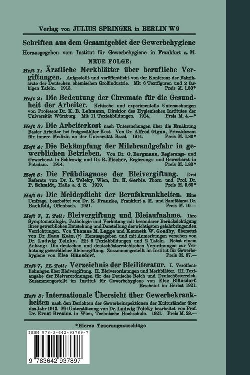 Produktbild: Internationale &Uuml;bersicht &uuml;ber Gewerbekrankheiten