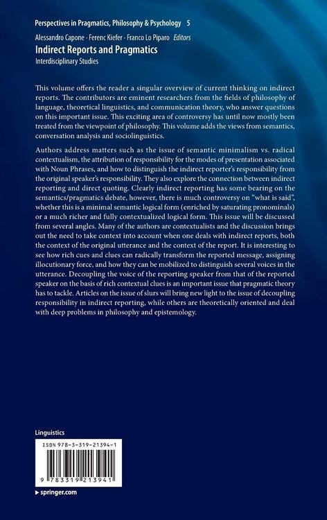 Produktbild: Indirect Reports and Pragmatics