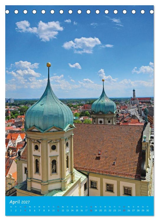 Produktbild: Spaziergang durch Augsburg (Tischkalender 2027 DIN A5 hoch), CALVENDO Monatskalender