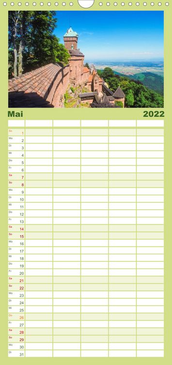 Produktbild: Familienplaner E L S A S S Impressionen (Wandkalender 2022 , 21 cm x 45 cm, hoch)