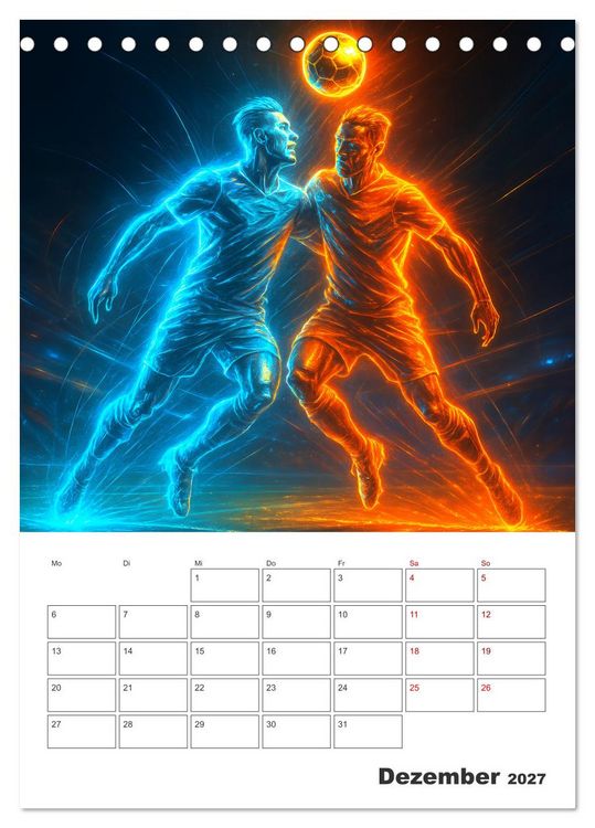 Produktbild: Vision Fu&szlig;ball Licht - Kraft - Spiel (Tischkalender 2027 DIN A5 hoch), CALVENDO Monatskalender