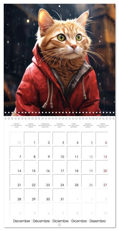 Produktbild: Les chats branch&eacute;s (Calendrier mural carr&eacute; 2026 30x30 cm) Calendrier double avec une page pour vos prises de notes