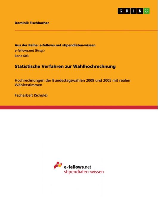 Produktbild: Statistische Verfahren zur Wahlhochrechnung