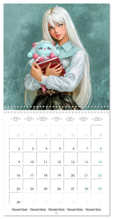 Produktbild: Des peluches - Inspir&eacute;es du style Manga (Calendrier mural carr&eacute; 2026 30x30 cm) Calendrier double avec une page pour vos prises de notes