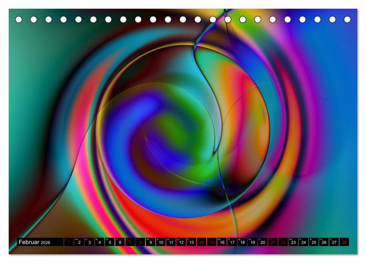 Produktbild: Lineare Strahlkraft - Wellen, Digitale Kunst (Tischkalender 2026 DIN A5 quer), CALVENDO Monatskalender