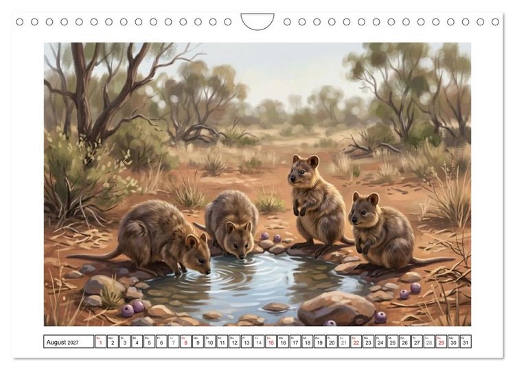 Produktbild: Quokkas - Gl&uuml;ckliche Momente im australischen Busch (Wandkalender 2027 DIN A4 quer), CALVENDO Monatskalender