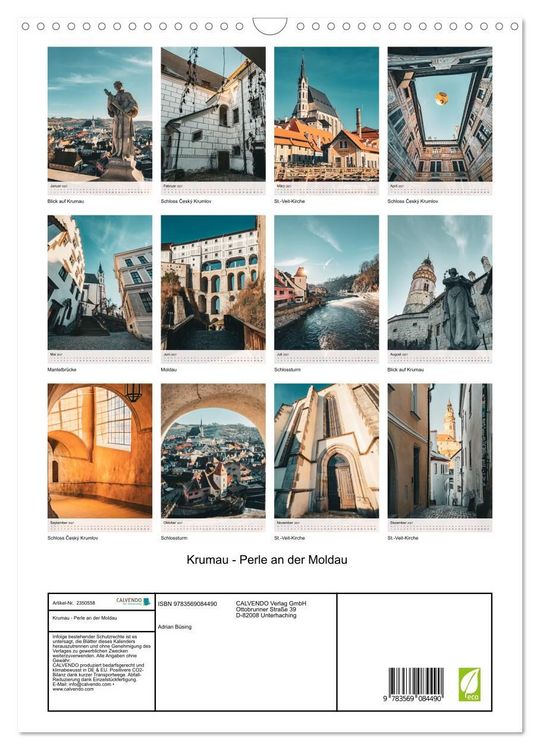 Produktbild: Krumau - Perle an der Moldau (Wandkalender 2027 DIN A3 hoch), CALVENDO Monatskalender