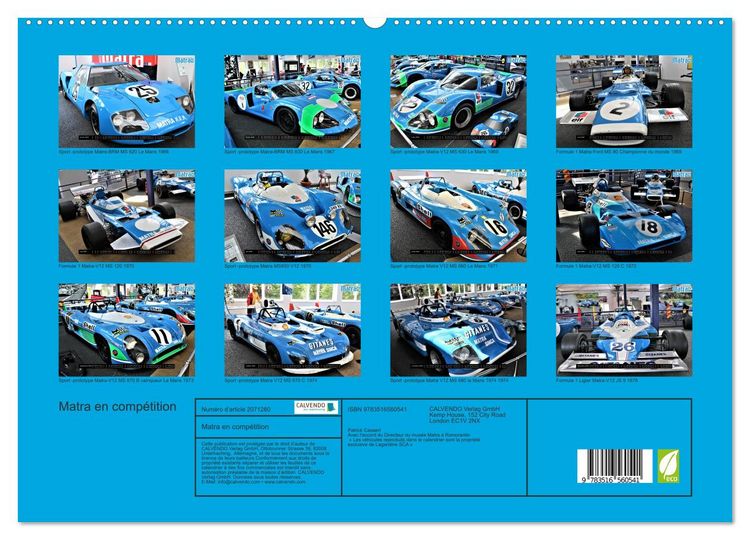 Produktbild: Matra en comp&eacute;tition (Calendrier mural 2026 DIN A2 vertical) calendrier de bureau