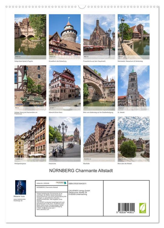 Produktbild: N&Uuml;RNBERG Charmante Altstadt (hochwertiger Premium Wandkalender 2026 DIN A2 hoch), Kunstdruck in Hochglanz