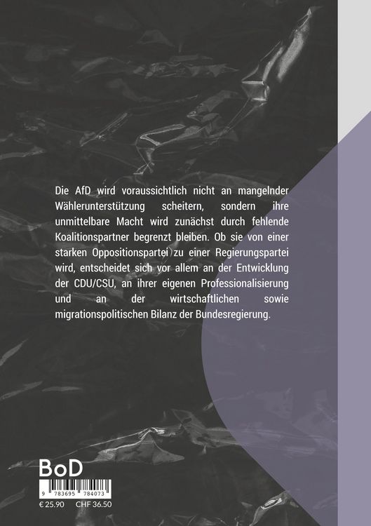 Produktbild: Die AfD im politischen Gef&uuml;ge der Bundesrepublik Deutschland