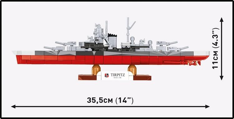Produktbild: COBI Historical Collection 4853 - Battleship Tirpitz, WWII, Bausatz 1:700, 593 Klemmbausteine