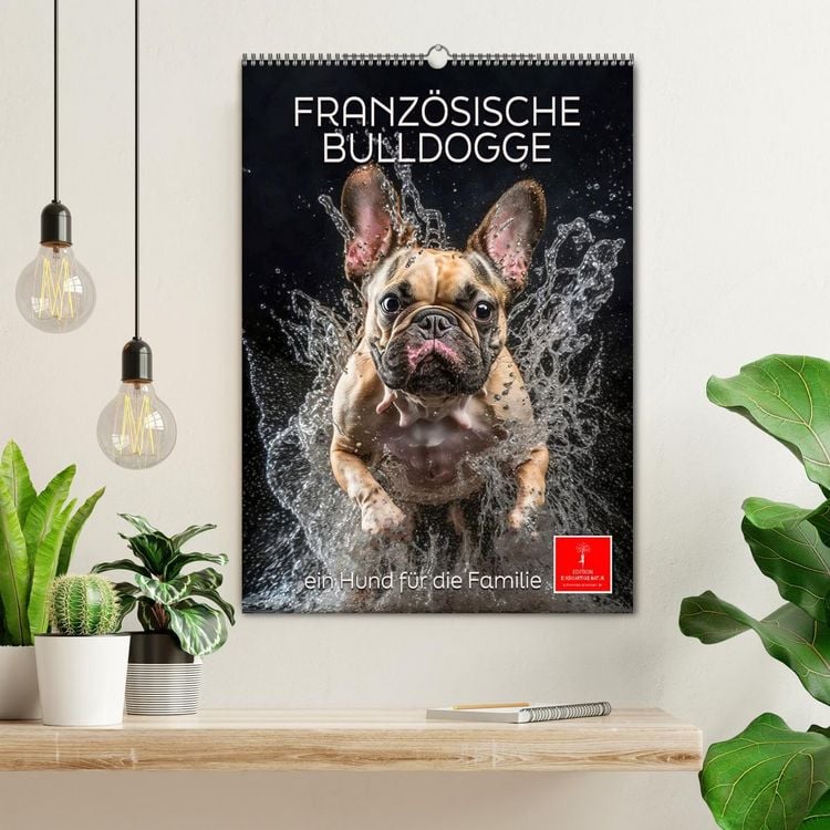 Produktbild: Franz&ouml;sische Bulldogge - ein Hund f&uuml;r die Familie (Wandkalender 2026 DIN A2 hoch), CALVENDO Monatskalender
