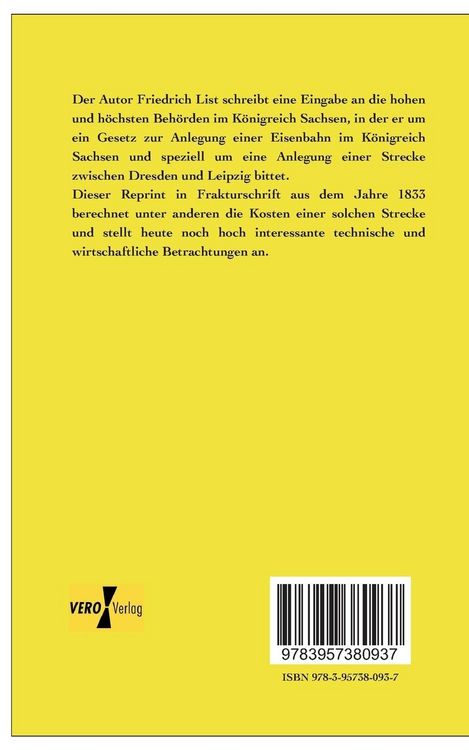Produktbild: &Uuml;ber ein s&auml;chsisches Eisenbahn-System als Grundlage eines allgemeinen deutschen Eisenbahn-Systems