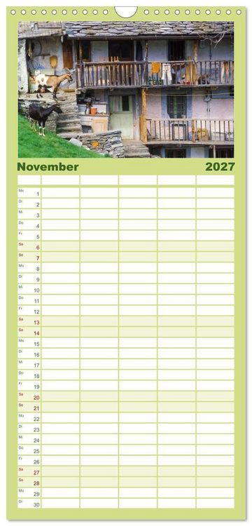 Produktbild: Familienplaner 2027 - TESSIN Werner Dieterich mit 5 Spalten (Wandkalender, 21 x 45 cm) CALVENDO