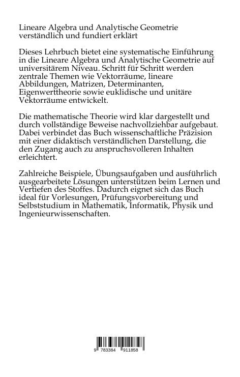 Produktbild: Lineare Algebra und Analytische Geometrie