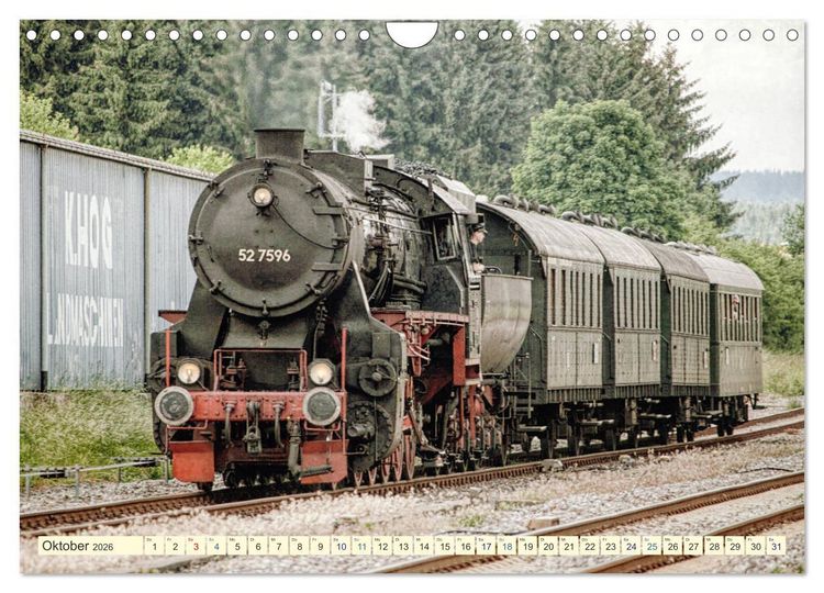 Produktbild: Dampfloks - eindrucksvolle Lokomotiven (Wandkalender 2026 DIN A4 quer), CALVENDO Monatskalender