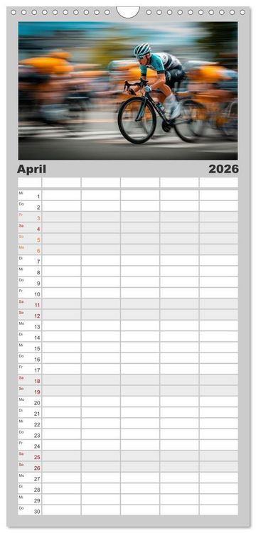 Produktbild: Familienplaner 2026 - Radsport &ndash; Vom Training zum Triumph mit 5 Spalten (Wandkalender, 21 x 45 cm) CALVENDO