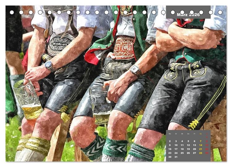 Produktbild: Heimatliches Bayern in Aquarell (Tischkalender 2026 DIN A5 quer), CALVENDO Monatskalender