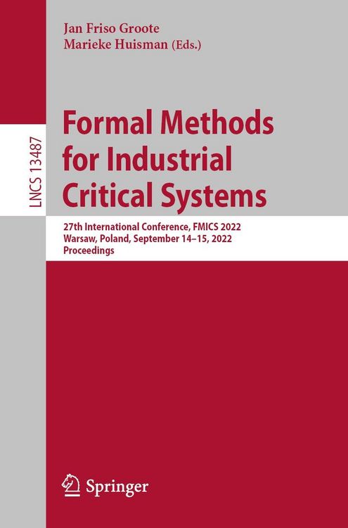 Produktbild: Formal Methods for Industrial Critical Systems