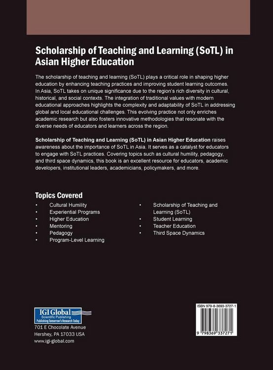 Produktbild: Scholarship of Teaching and Learning (SoTL) in Asian Higher Education