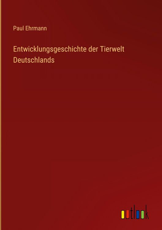 Produktbild: Entwicklungsgeschichte der Tierwelt Deutschlands