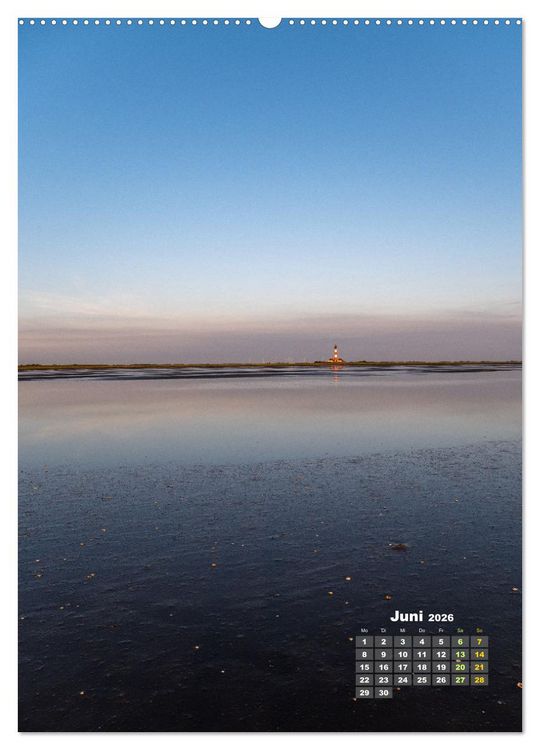 Produktbild: Westerhever - Wattwanderung in den Sonnenuntergang (Wandkalender 2026 DIN A2 hoch), CALVENDO Monatskalender