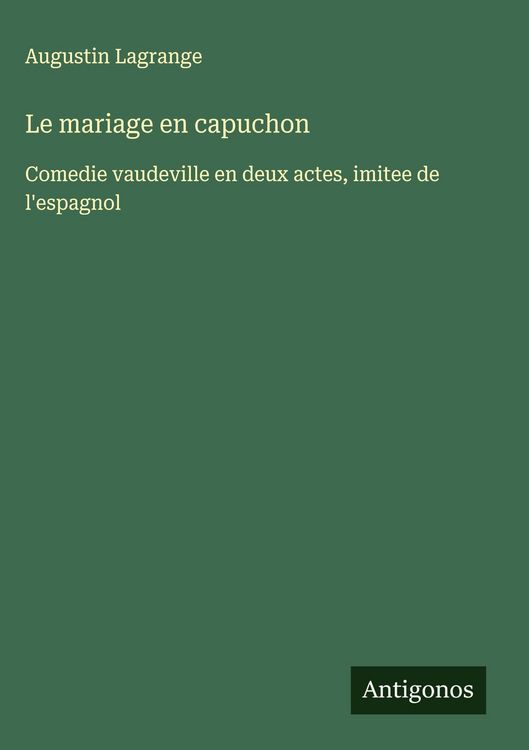 Produktbild: Le mariage en capuchon