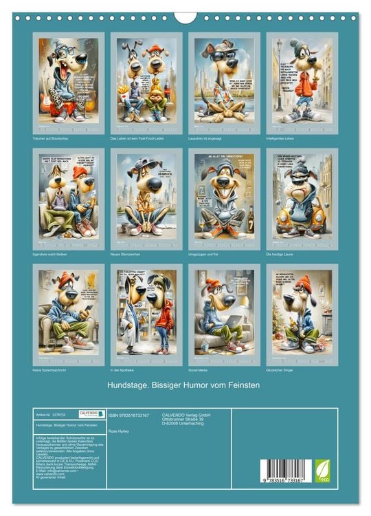 Produktbild: Hundstage. Bissiger Humor vom Feinsten (Wandkalender 2026 DIN A3 hoch), CALVENDO Monatskalender