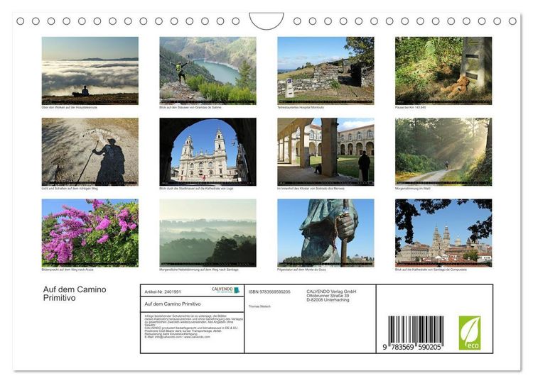 Produktbild: Auf dem Camino Primitivo (Wandkalender 2027 DIN A4 quer), CALVENDO Monatskalender